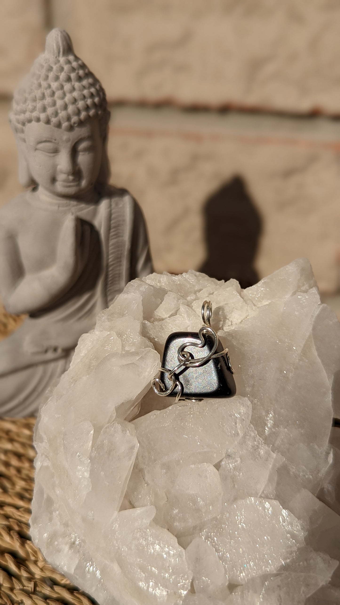 Black Obsidian Cube Pendant | Silver Wire Wrapped Necklaces | Crystal Necklace | Healing Jewelry | Inspired Vibrations