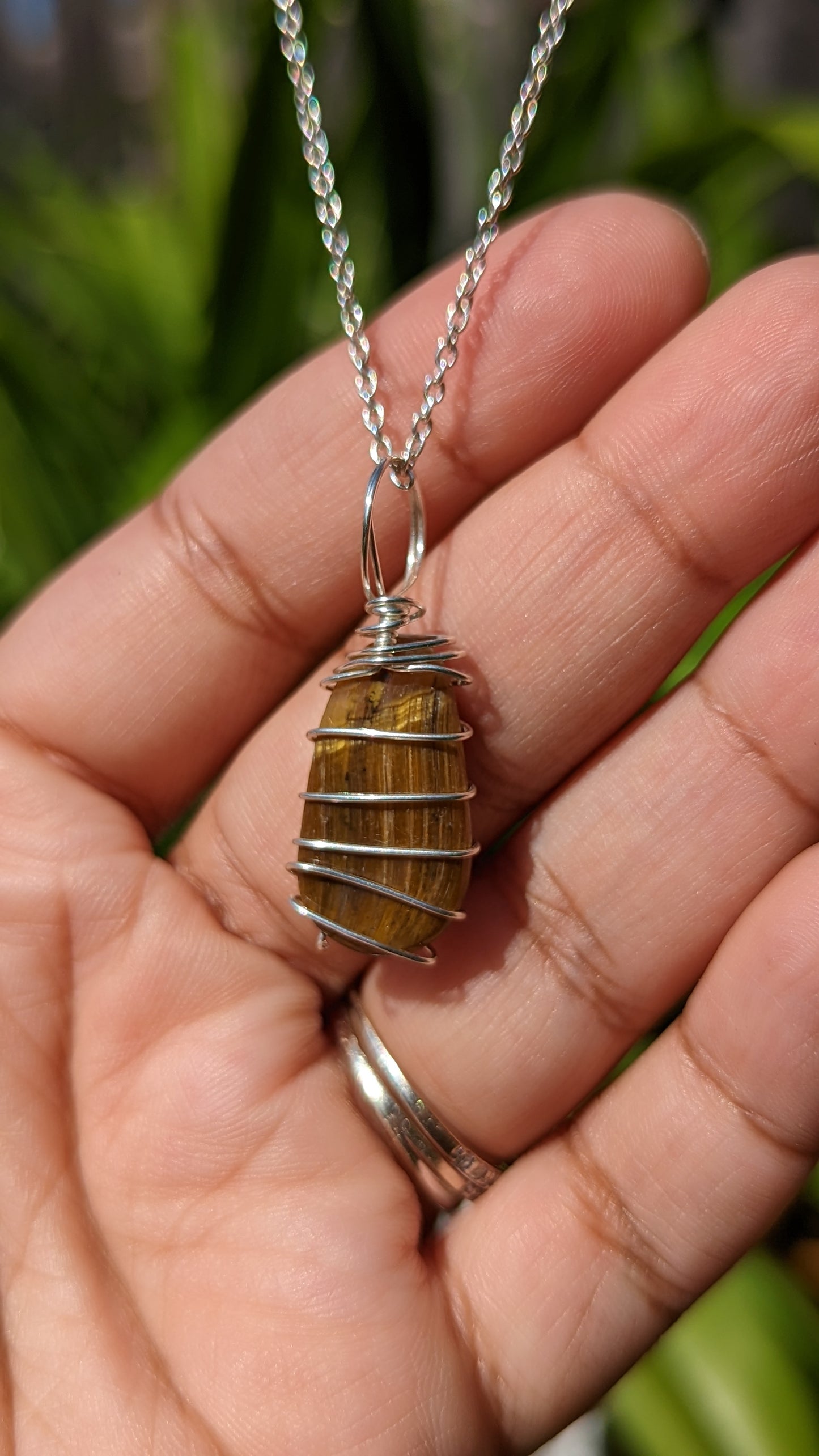 Tigers Eye Pendant | Wire Wrapped Necklaces | Crystal Necklace | Healing Jewelry |