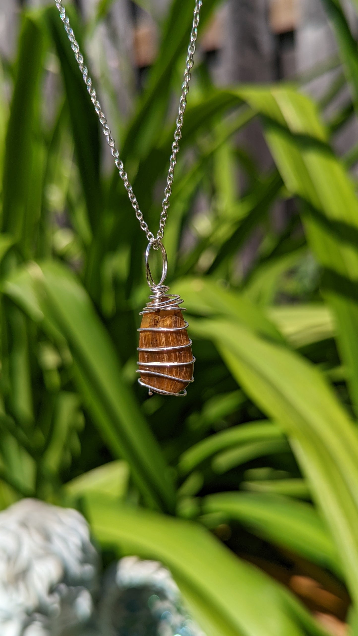 Tigers Eye Pendant | Wire Wrapped Necklaces | Crystal Necklace | Healing Jewelry |