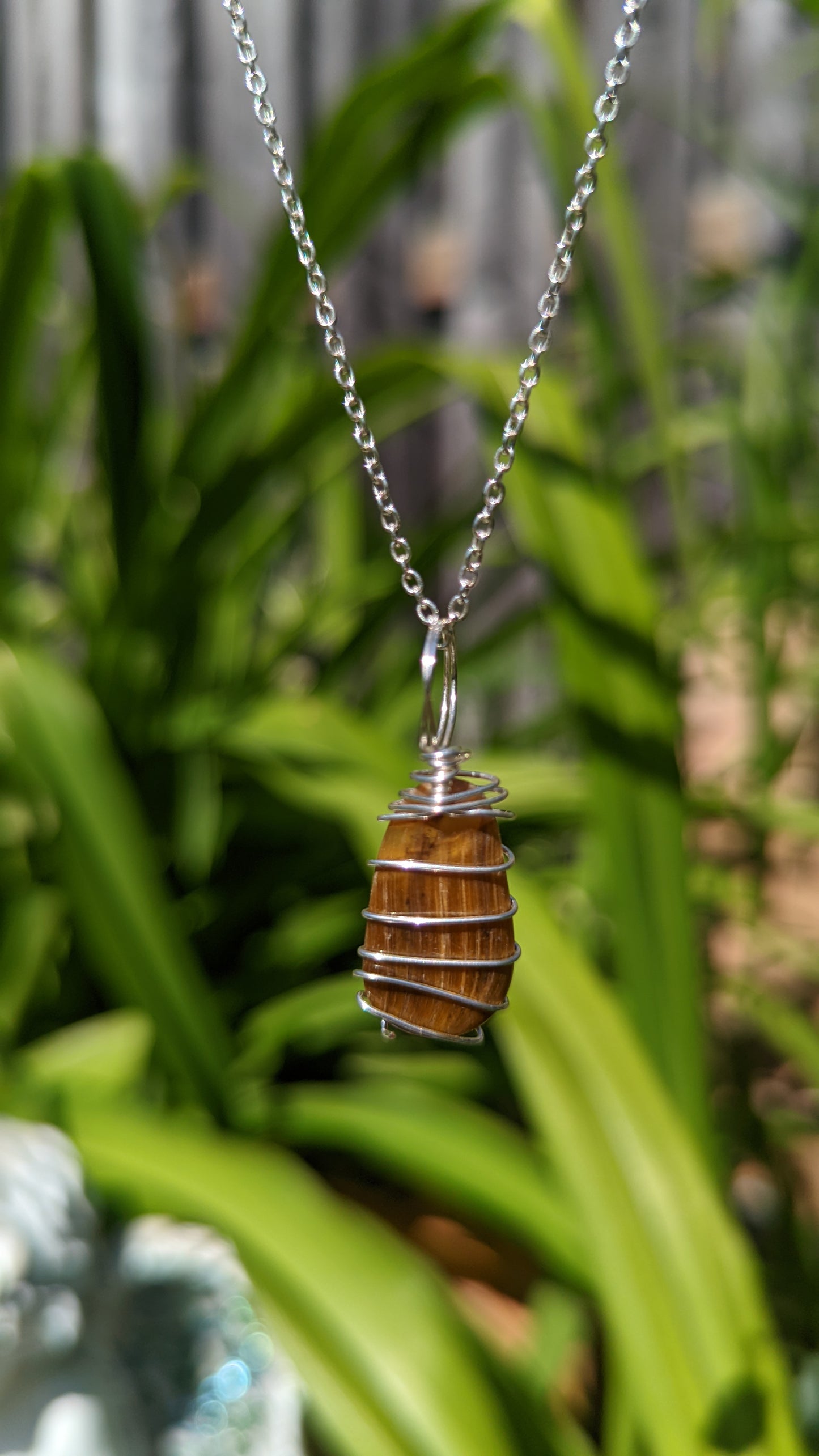 Tigers Eye Pendant | Wire Wrapped Necklaces | Crystal Necklace | Healing Jewelry |