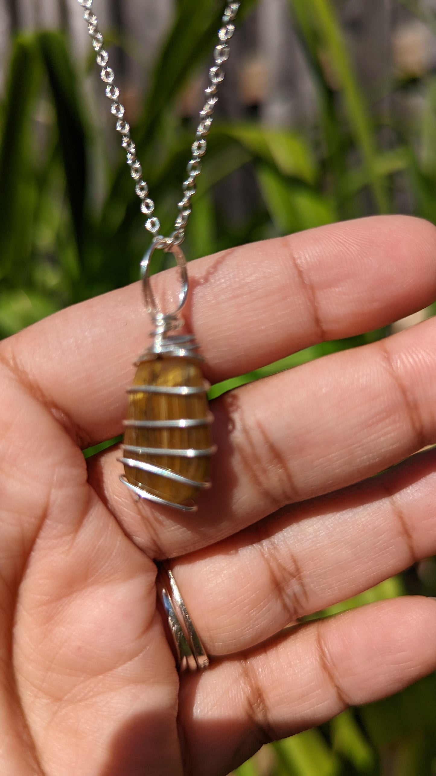 Tigers Eye Pendant | Wire Wrapped Necklaces | Crystal Necklace | Healing Jewelry |