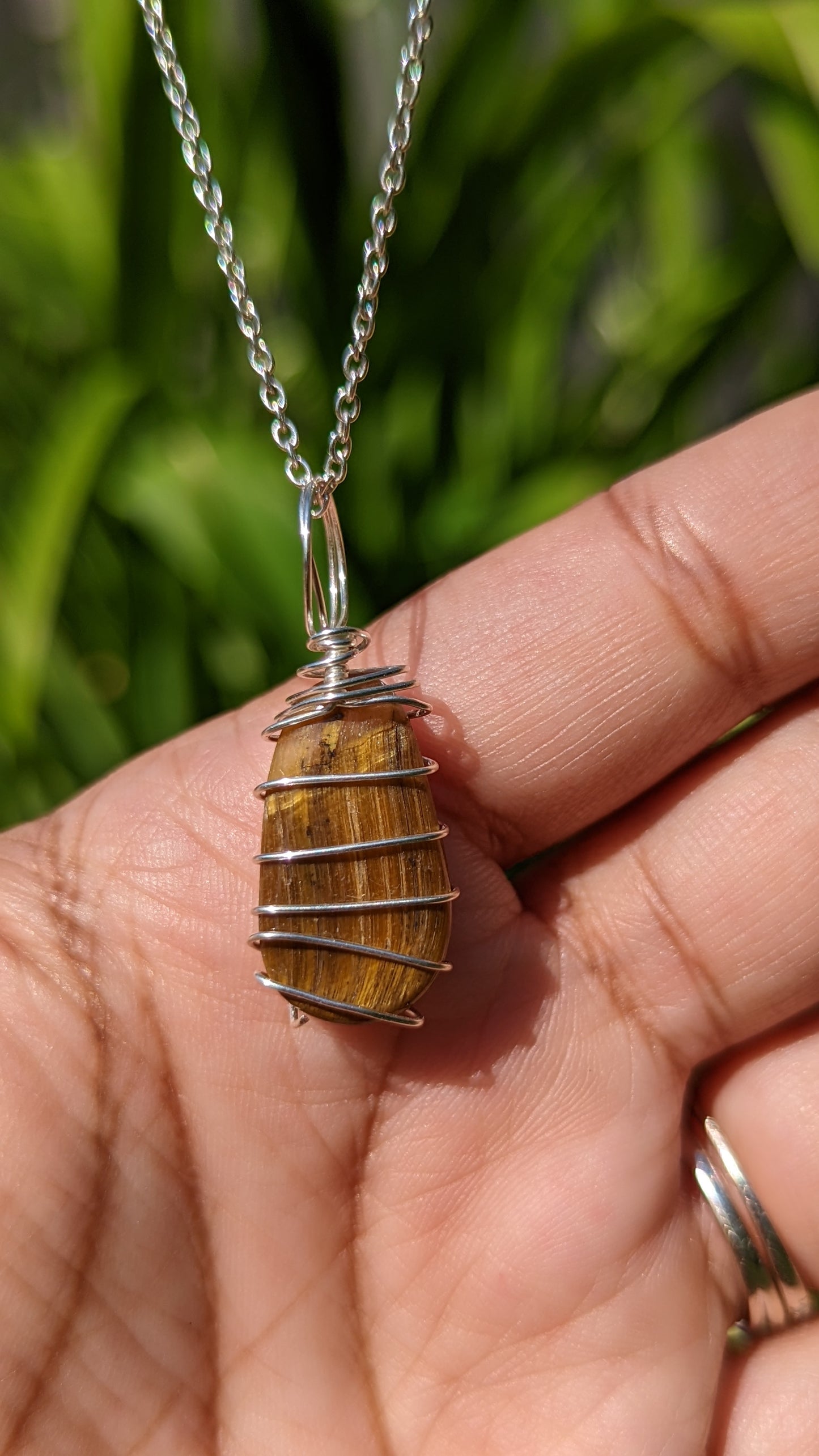 Tigers Eye Pendant | Wire Wrapped Necklaces | Crystal Necklace | Healing Jewelry |