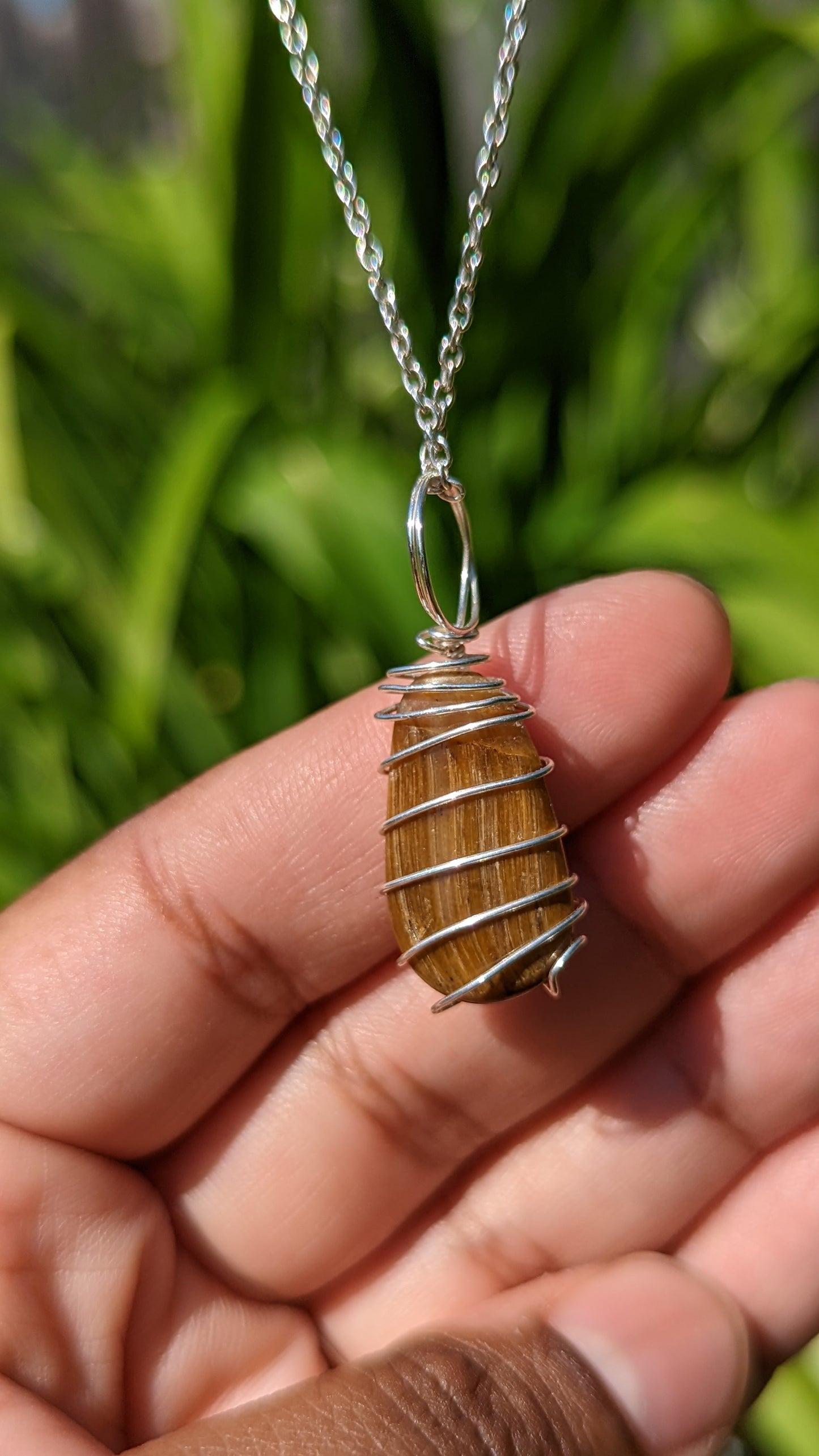 Tigers Eye Pendant | Wire Wrapped Necklaces | Crystal Necklace | Healing Jewelry |