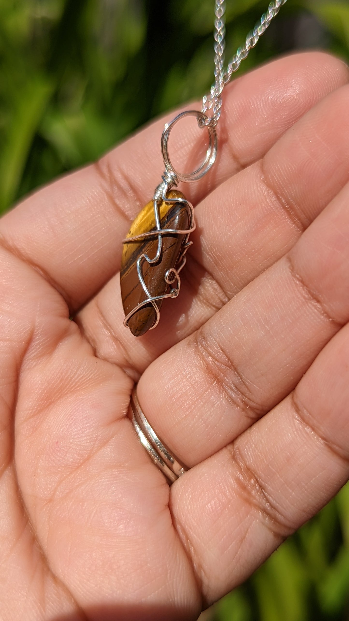 Tigers Eye Pendant | Wire Wrapped Necklaces | Crystal Necklace | Healing Jewelry |