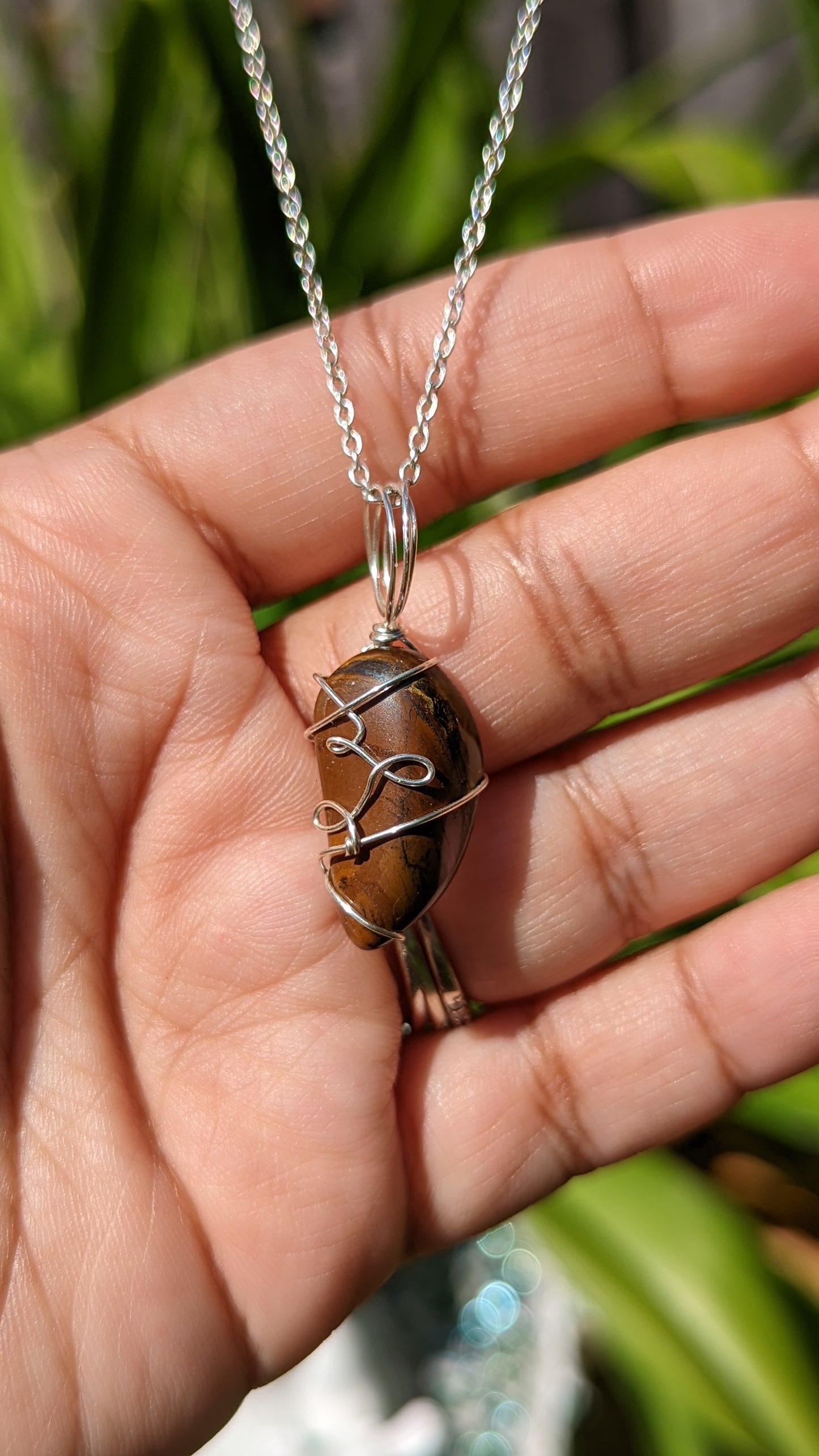 Tigers Eye Pendant | Wire Wrapped Necklaces | Crystal Necklace | Healing Jewelry |