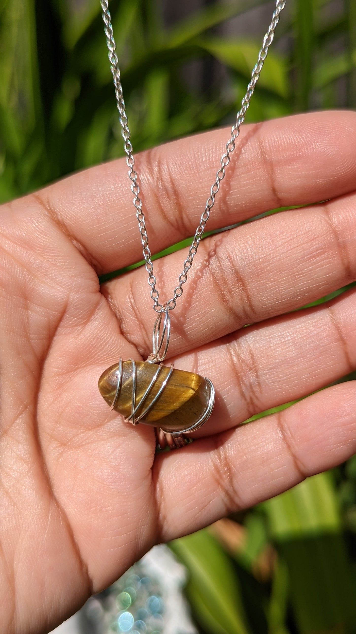 Tigers Eye Pendant | Wire Wrapped Necklaces | Crystal Necklace | Healing Jewelry |