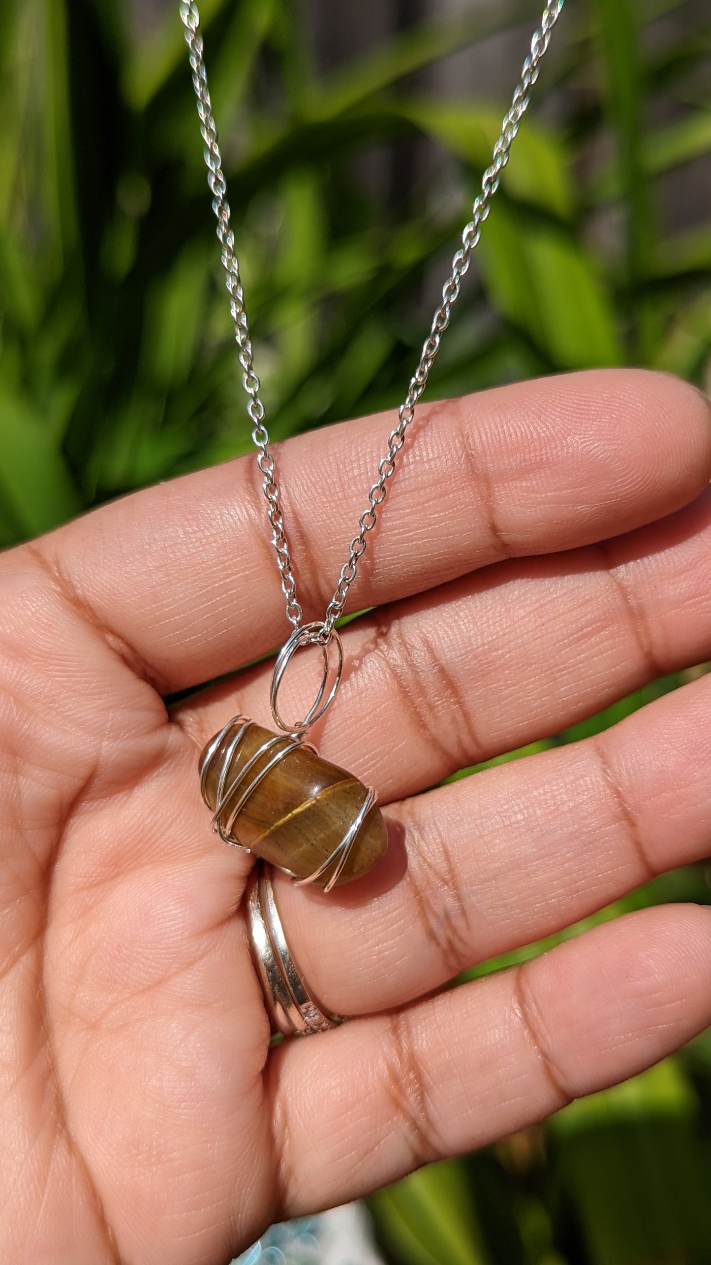 Tigers Eye Pendant | Wire Wrapped Necklaces | Crystal Necklace | Healing Jewelry |