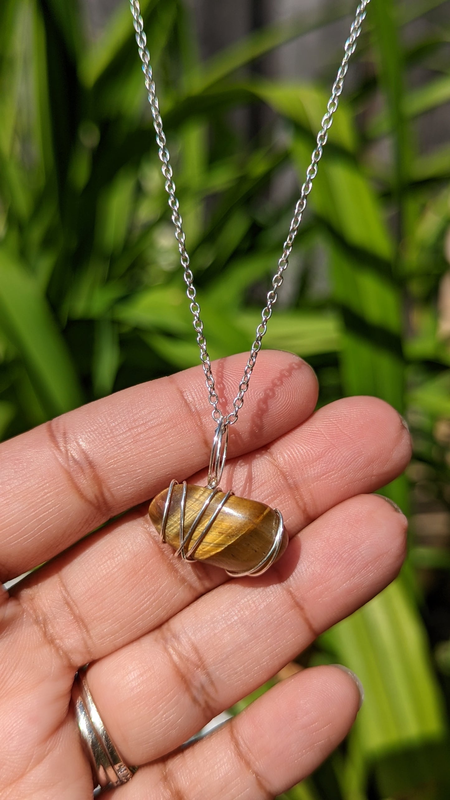 Tigers Eye Pendant | Wire Wrapped Necklaces | Crystal Necklace | Healing Jewelry |