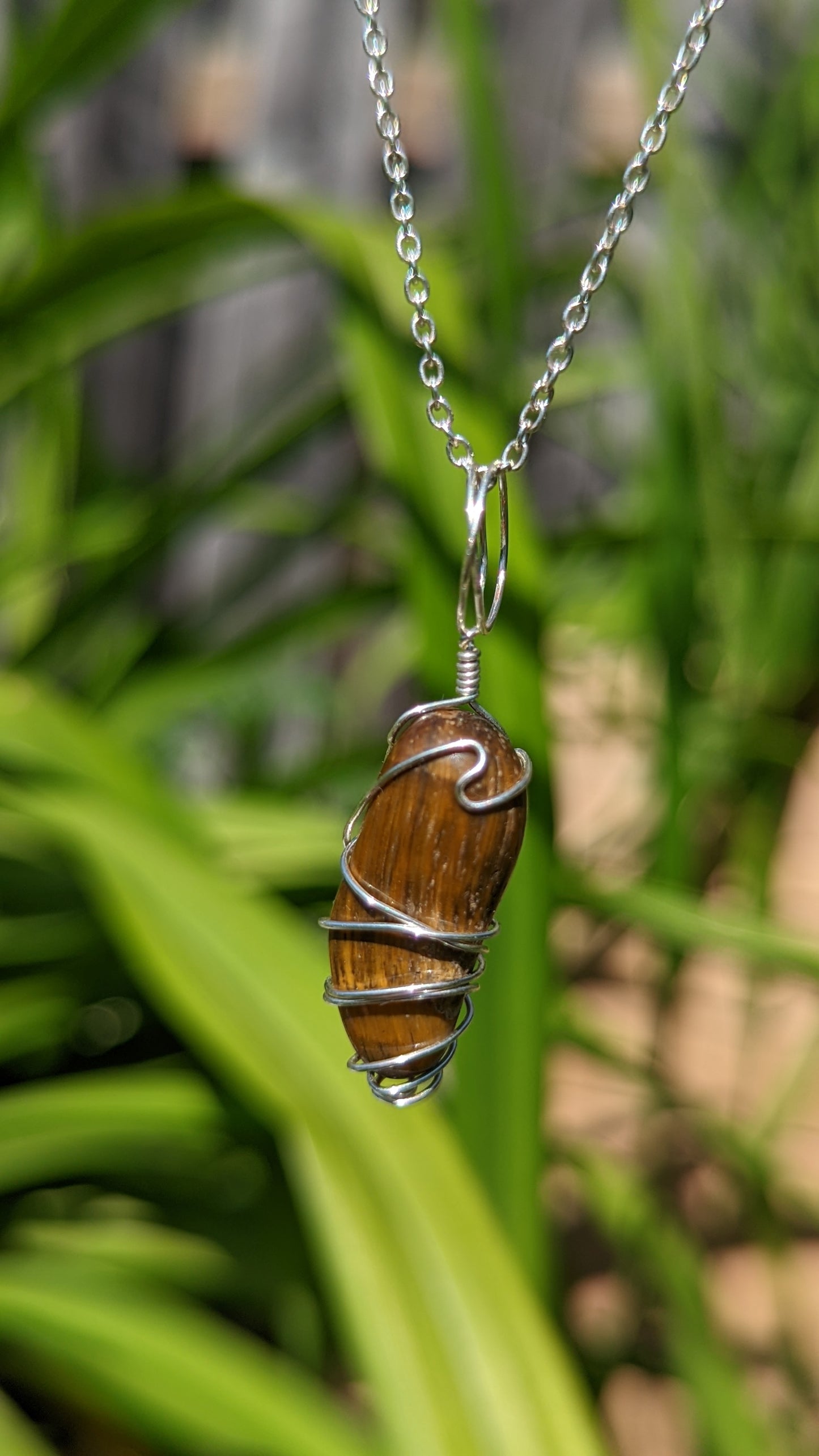 Tigers Eye Pendant | Wire Wrapped Necklaces | Crystal Necklace | Healing Jewelry |