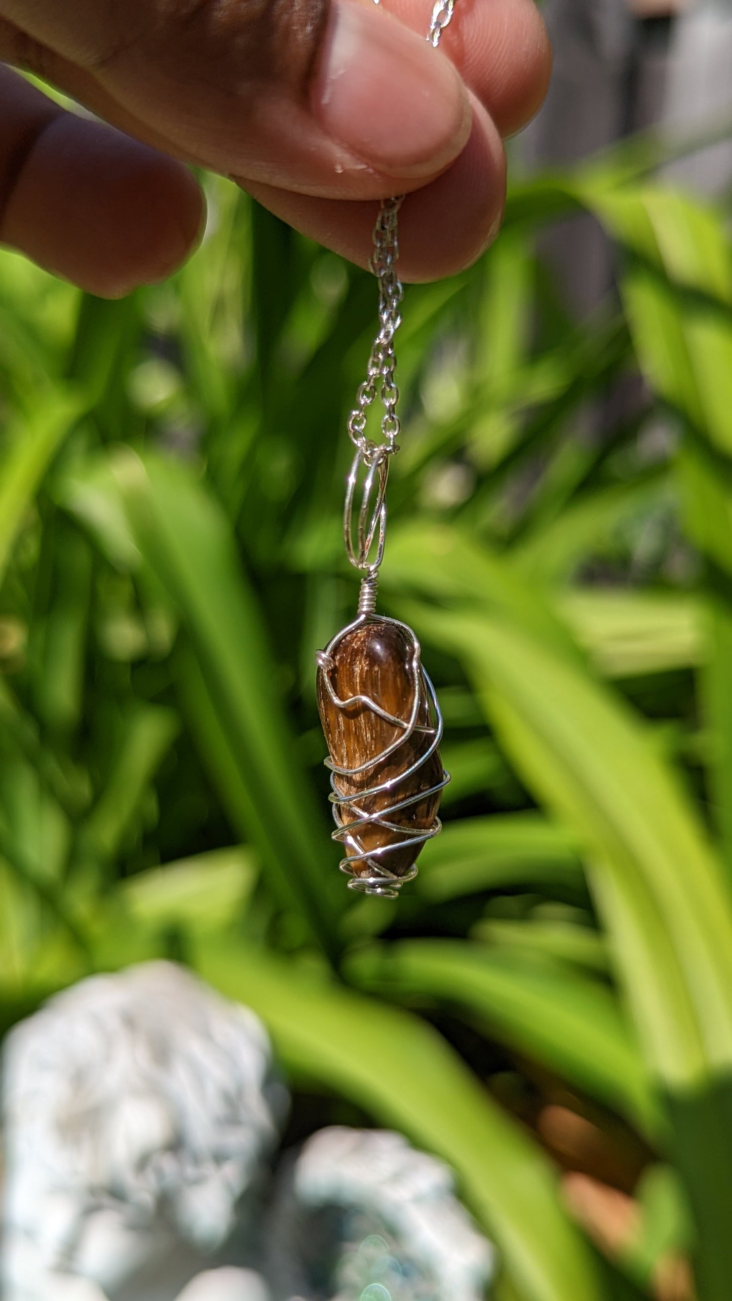 Tigers Eye Pendant | Wire Wrapped Necklaces | Crystal Necklace | Healing Jewelry |