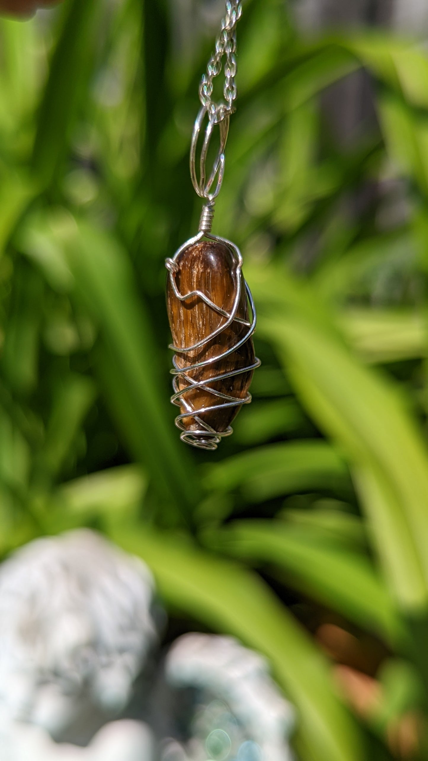 Tigers Eye Pendant | Wire Wrapped Necklaces | Crystal Necklace | Healing Jewelry |