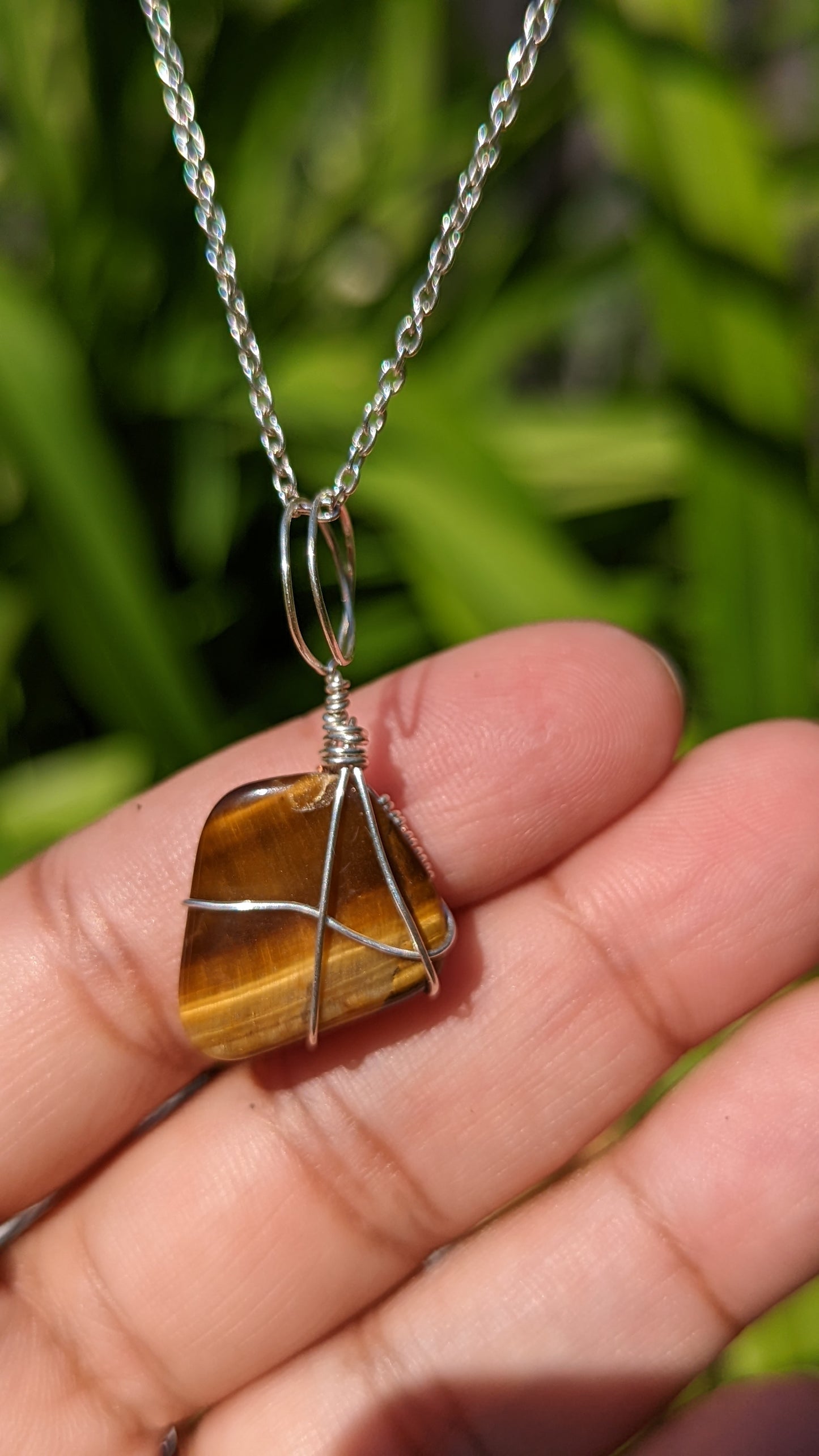 Tigers Eye Pendant | Wire Wrapped Necklaces | Crystal Necklace | Healing Jewelry |