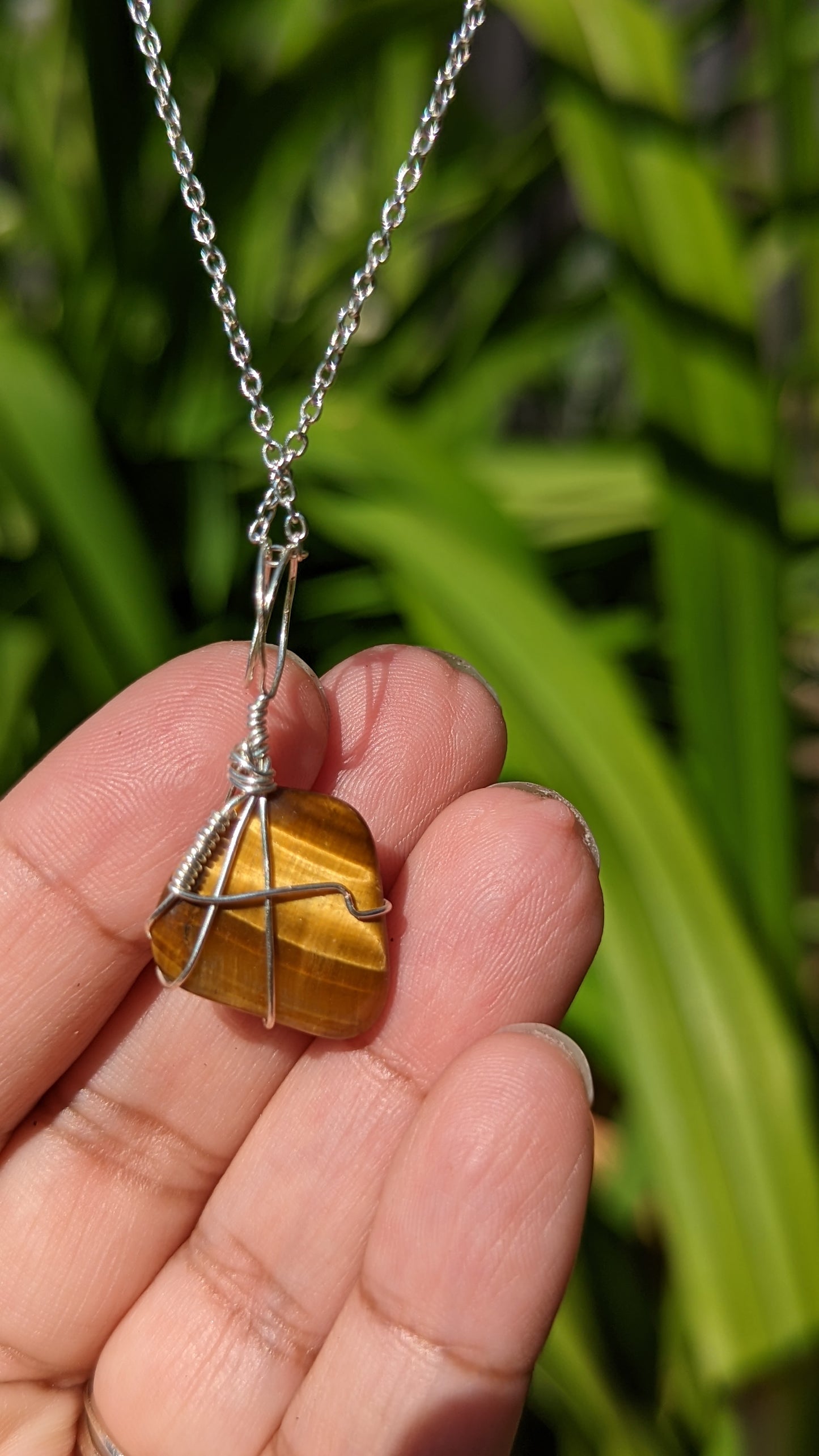 Tigers Eye Pendant | Wire Wrapped Necklaces | Crystal Necklace | Healing Jewelry |