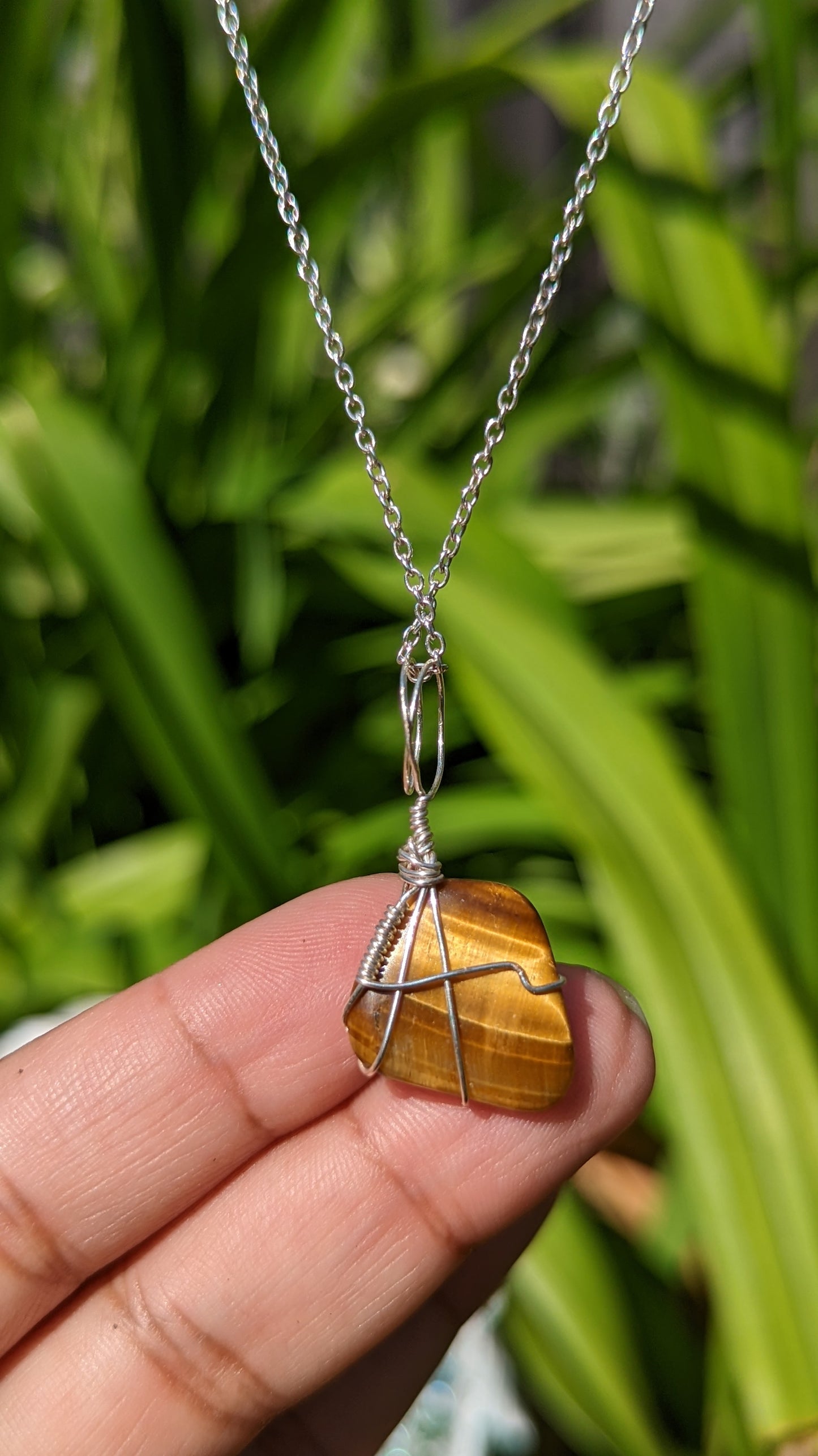 Tigers Eye Pendant | Wire Wrapped Necklaces | Crystal Necklace | Healing Jewelry |