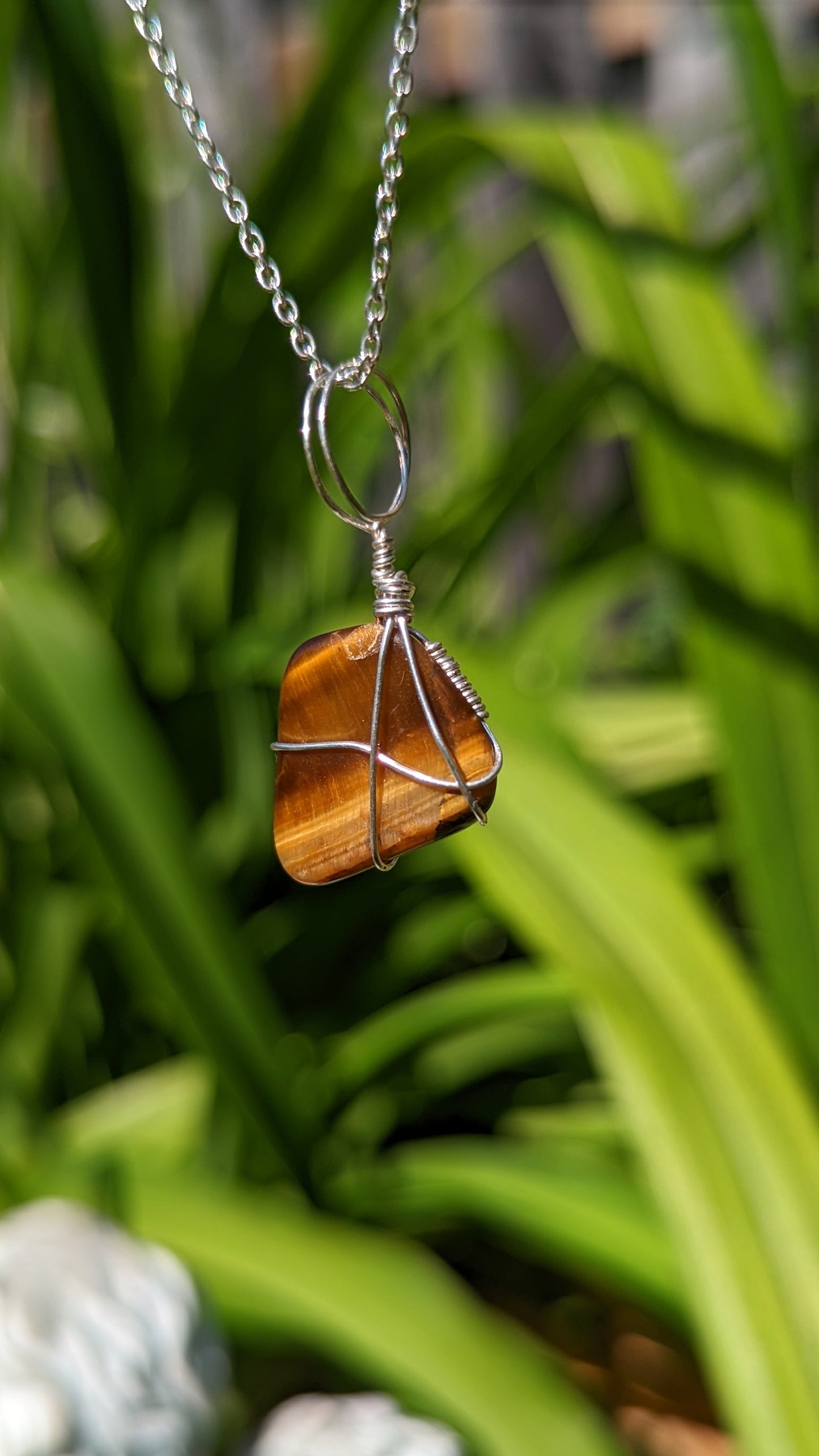 Tigers Eye Pendant | Wire Wrapped Necklaces | Crystal Necklace | Healing Jewelry |