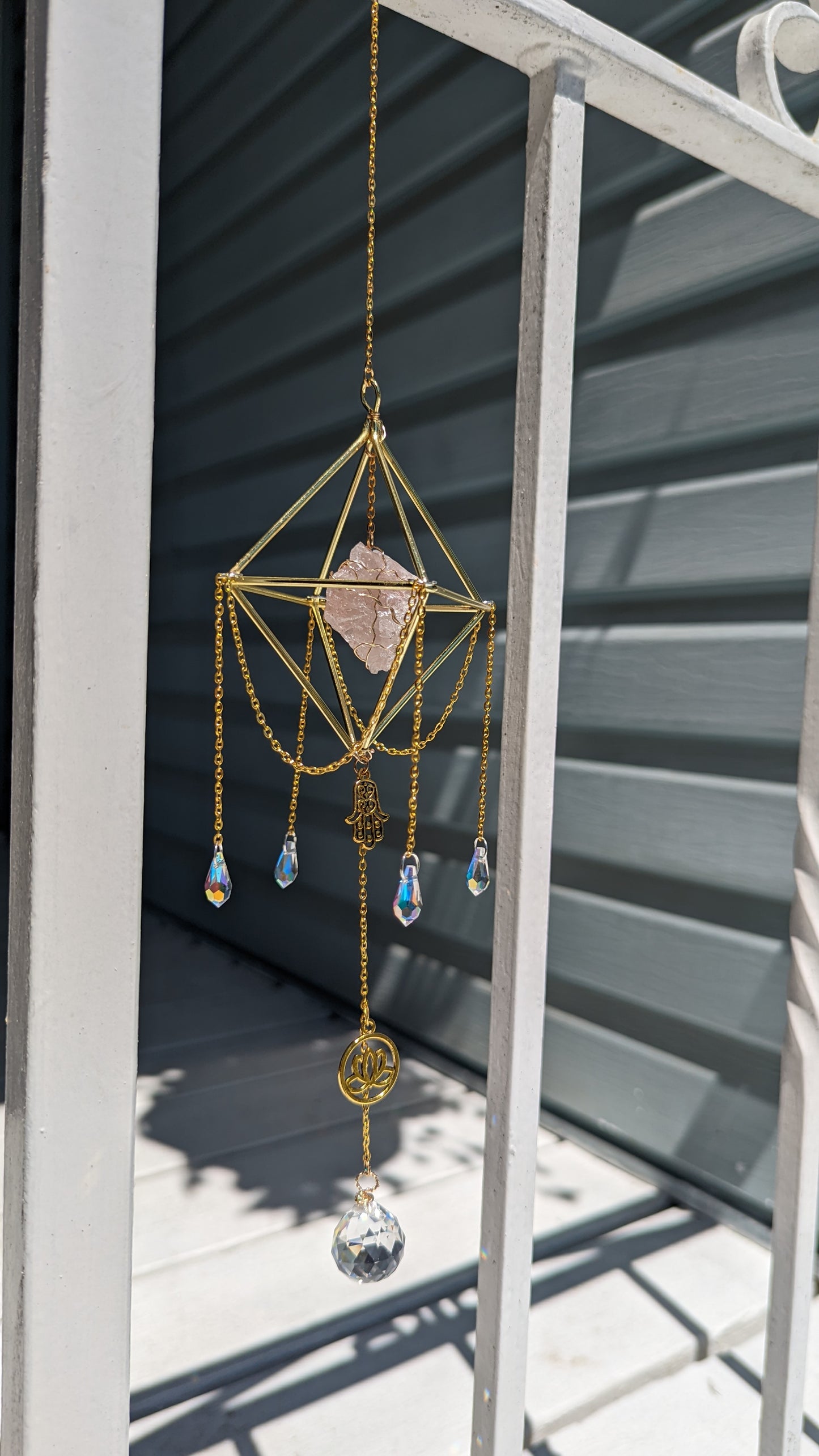 Large Crystal Suncatcher || Custom Suncatcher || Wire Wrapped Crystal Suncatcher || Boho || Genuine Crystals|| Healing Décor || Inspired Vibrations