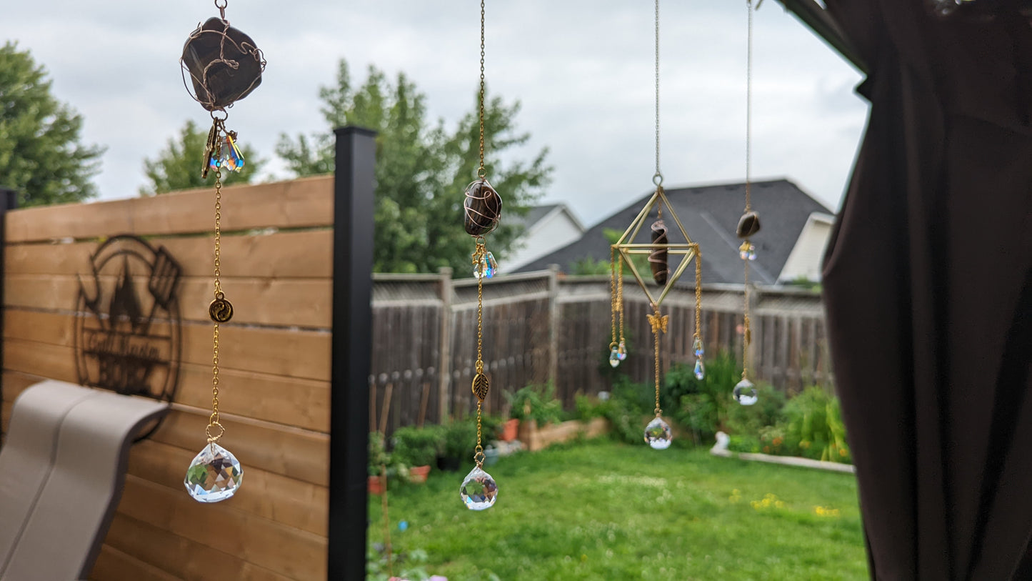 Mini Crystal Suncatcher || Custom Suncatcher || Mini Car Catchers || Wire Wrapped Crystal Suncatcher || Boho || Genuine Crystals || Healing Décor || Inspired Vibrations