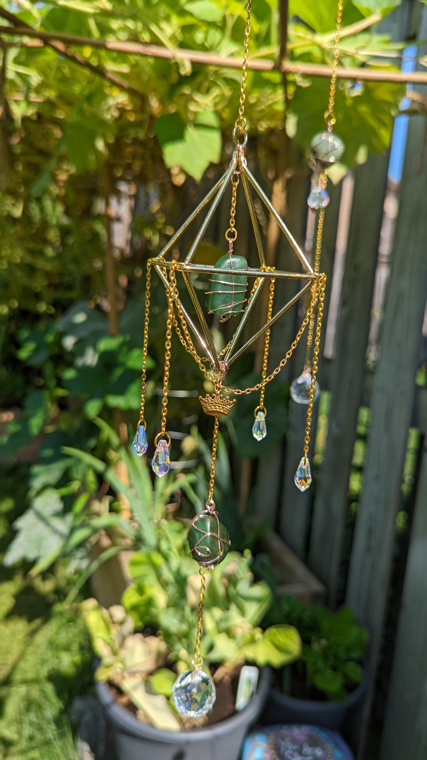 Large Crystal Suncatcher || Custom Suncatcher || Wire Wrapped Crystal Suncatcher || Boho || Genuine Crystals|| Healing Décor || Inspired Vibrations