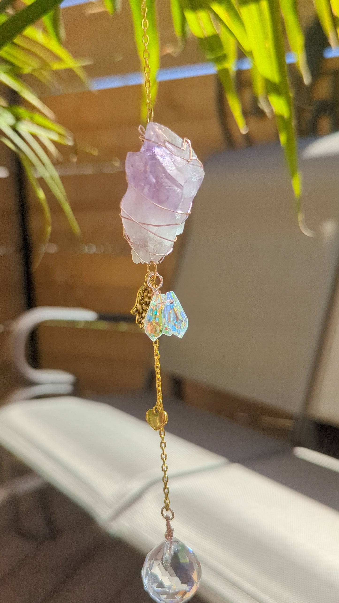 Mini Crystal Suncatcher || Custom Suncatcher || Mini Car Catchers || Wire Wrapped Crystal Suncatcher || Boho || Genuine Crystals || Healing Décor || Inspired Vibrations