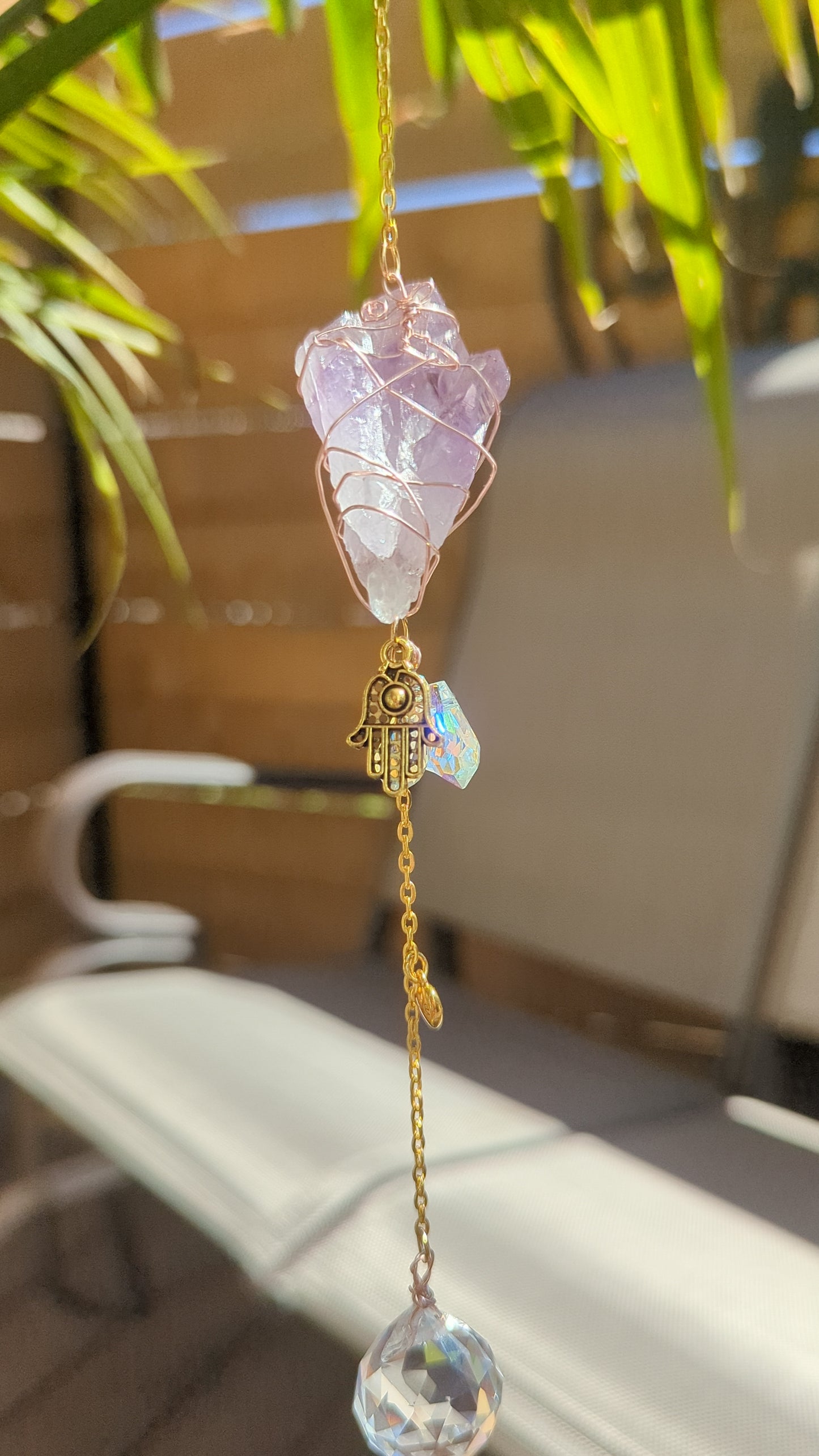 Mini Crystal Suncatcher || Custom Suncatcher || Mini Car Catchers || Wire Wrapped Crystal Suncatcher || Boho || Genuine Crystals || Healing Décor || Inspired Vibrations