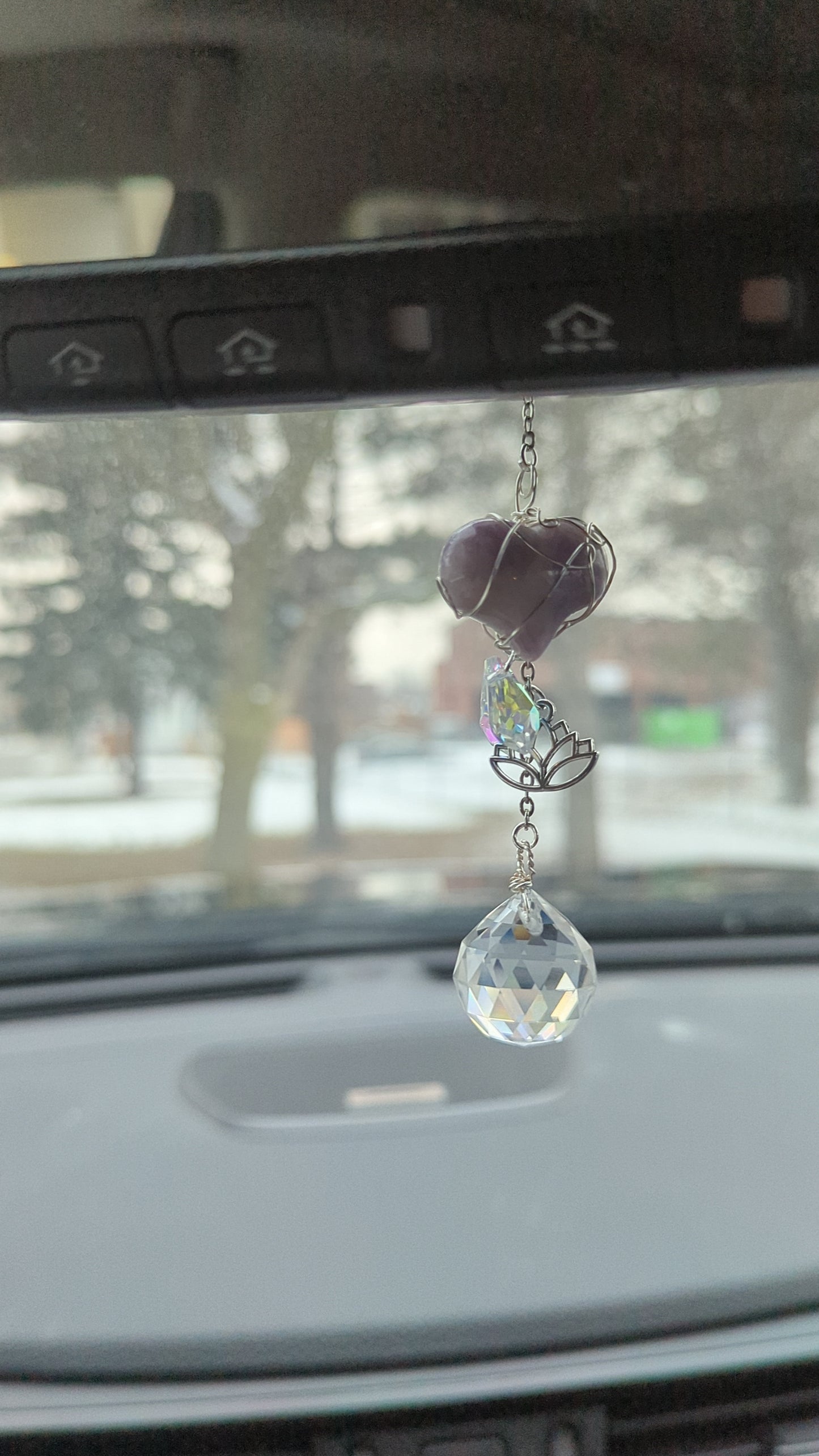 Valentine's Day || White Rose & Suncatcher || Crystal Love Day Suncatcher || Hearts || Car Suncatcher || Necklace || Valentine's Day || Mini Catcher || Wire Wrapped Crystal Suncatcher || Boho || Genuine Crystals|| Healing Décor || Inspired Vibrations