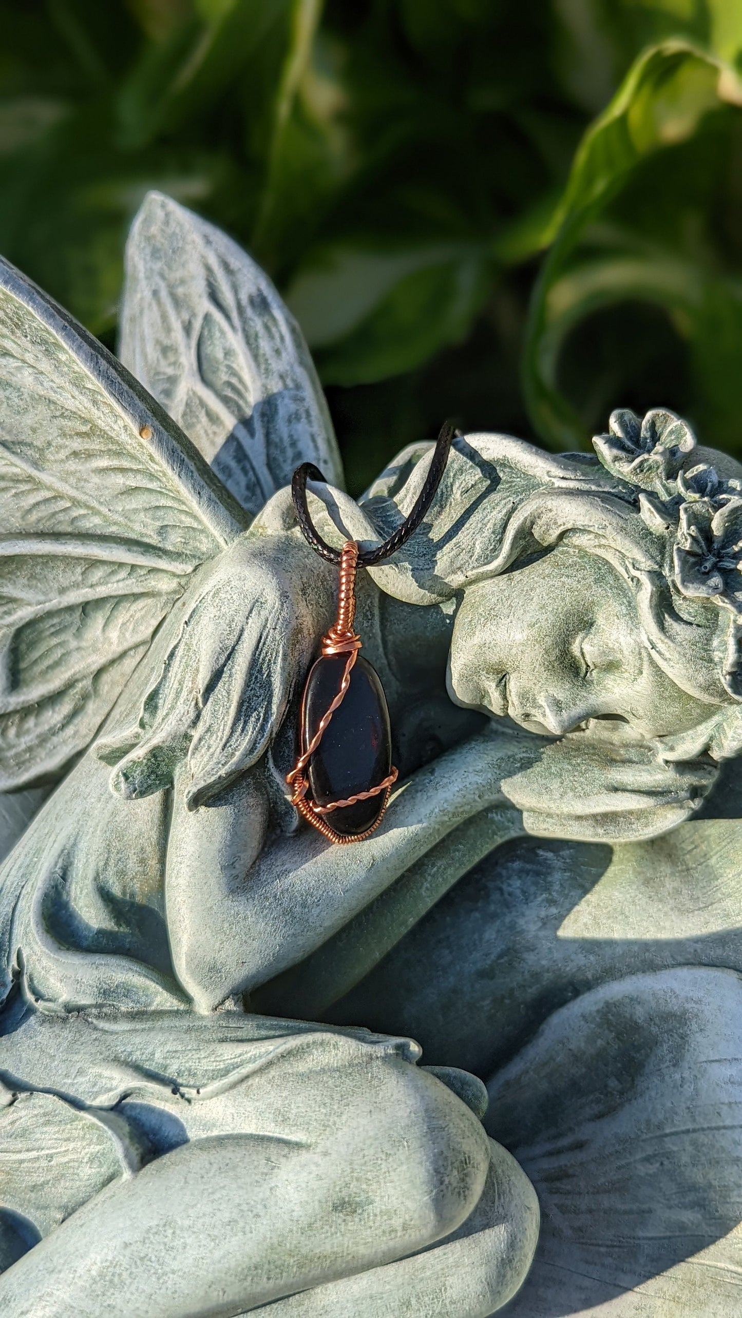 Shungite Pendant | Copper Wire Wrapped Necklaces | Crystal Necklace | Healing Jewelry |