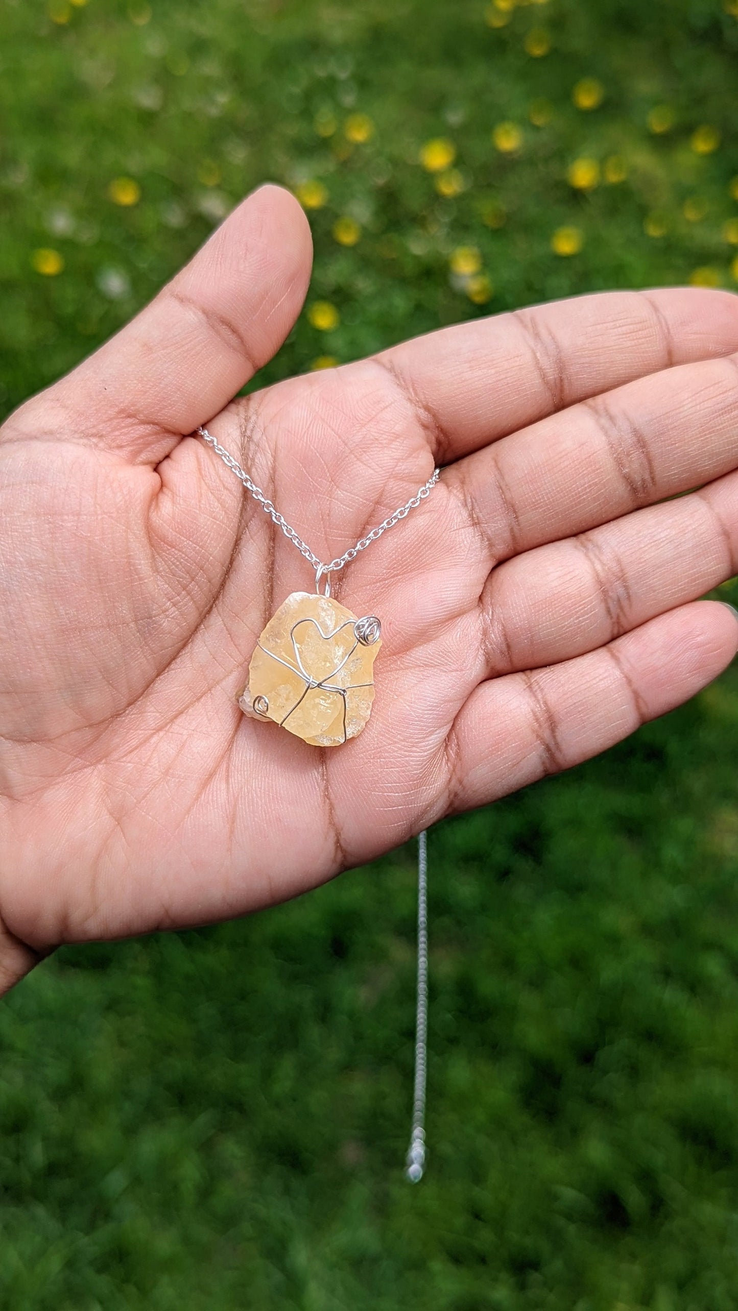 Citrine Pendant | Silver Wire Wrapped Necklaces | Crystal Necklace | Healing Jewelry |