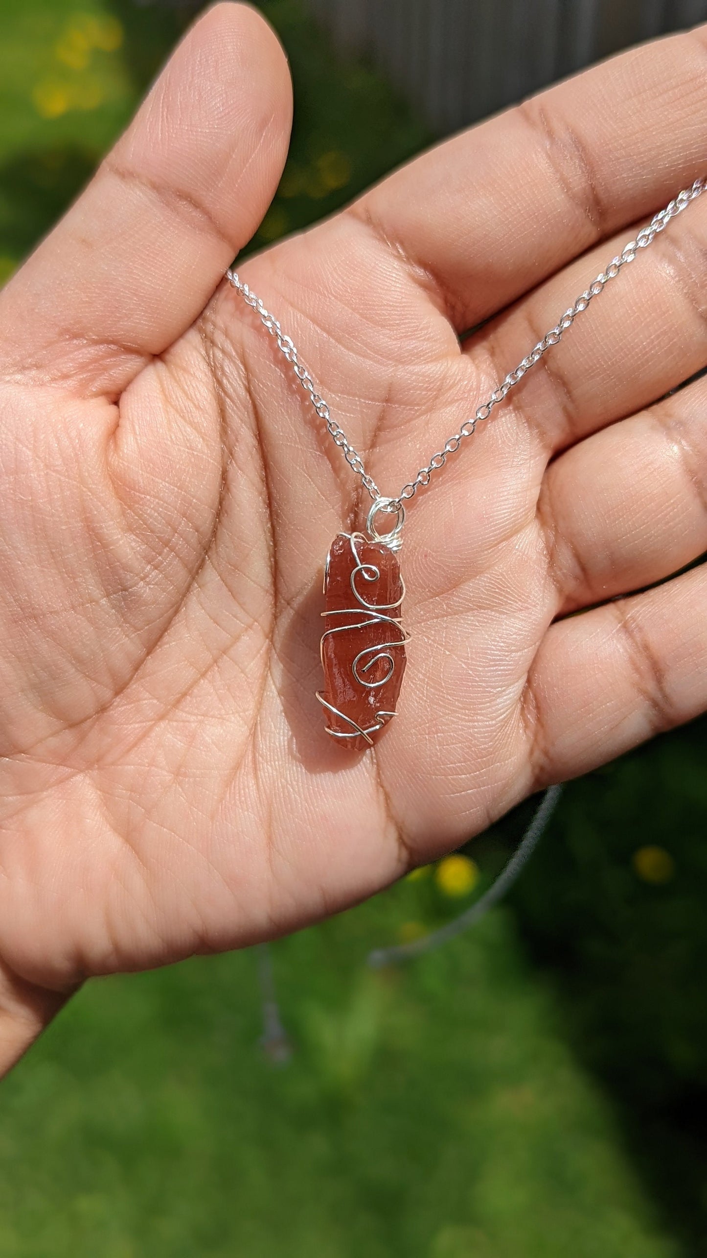 Citrine Pendant | Silver Wire Wrapped Necklaces | Crystal Necklace | Healing Jewelry |