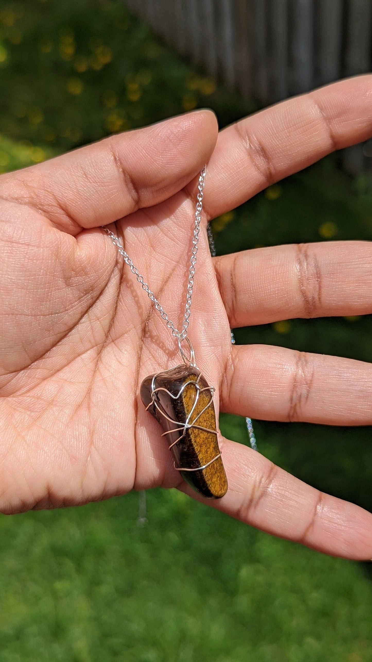 Tigers Eye Pendant | Wire Wrapped Necklaces | Crystal Necklace | Healing Jewelry |