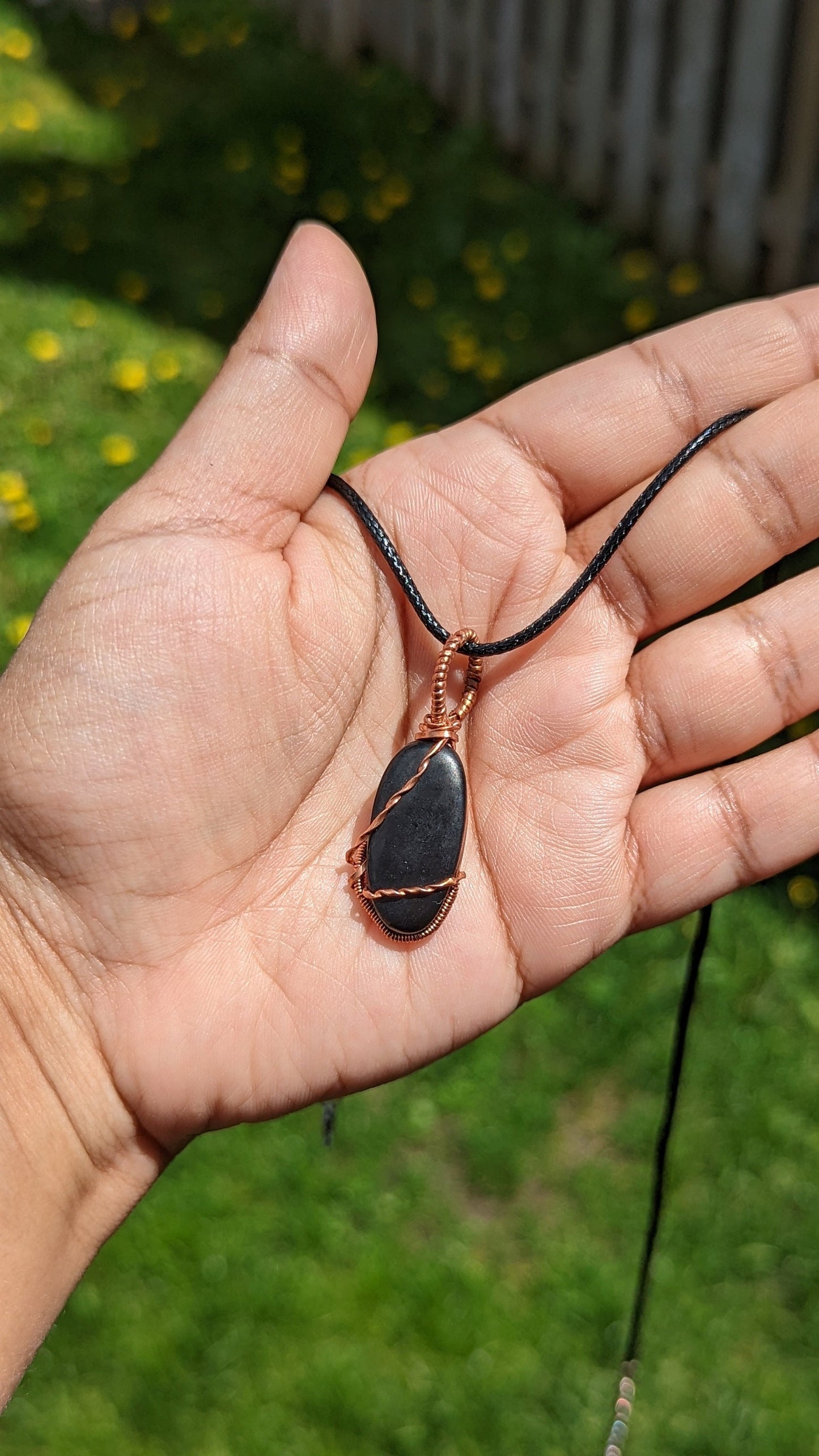 Shungite Pendant | Copper Wire Wrapped Necklaces | Crystal Necklace | Healing Jewelry |