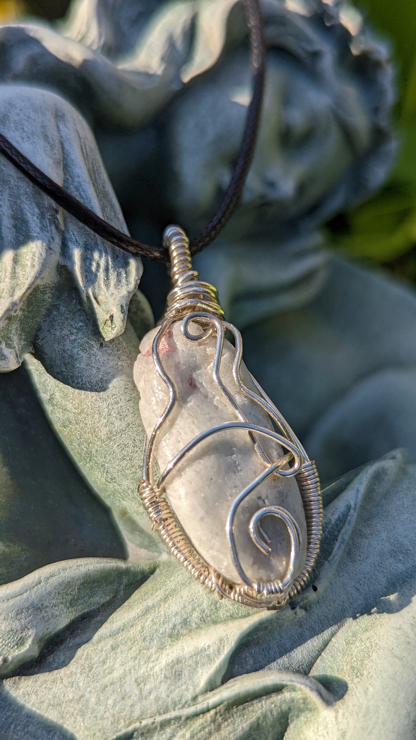 Pink Tourmaline Pendant | Silver Wire Wrapped Necklaces | Crystal Necklace | Healing Jewelry |