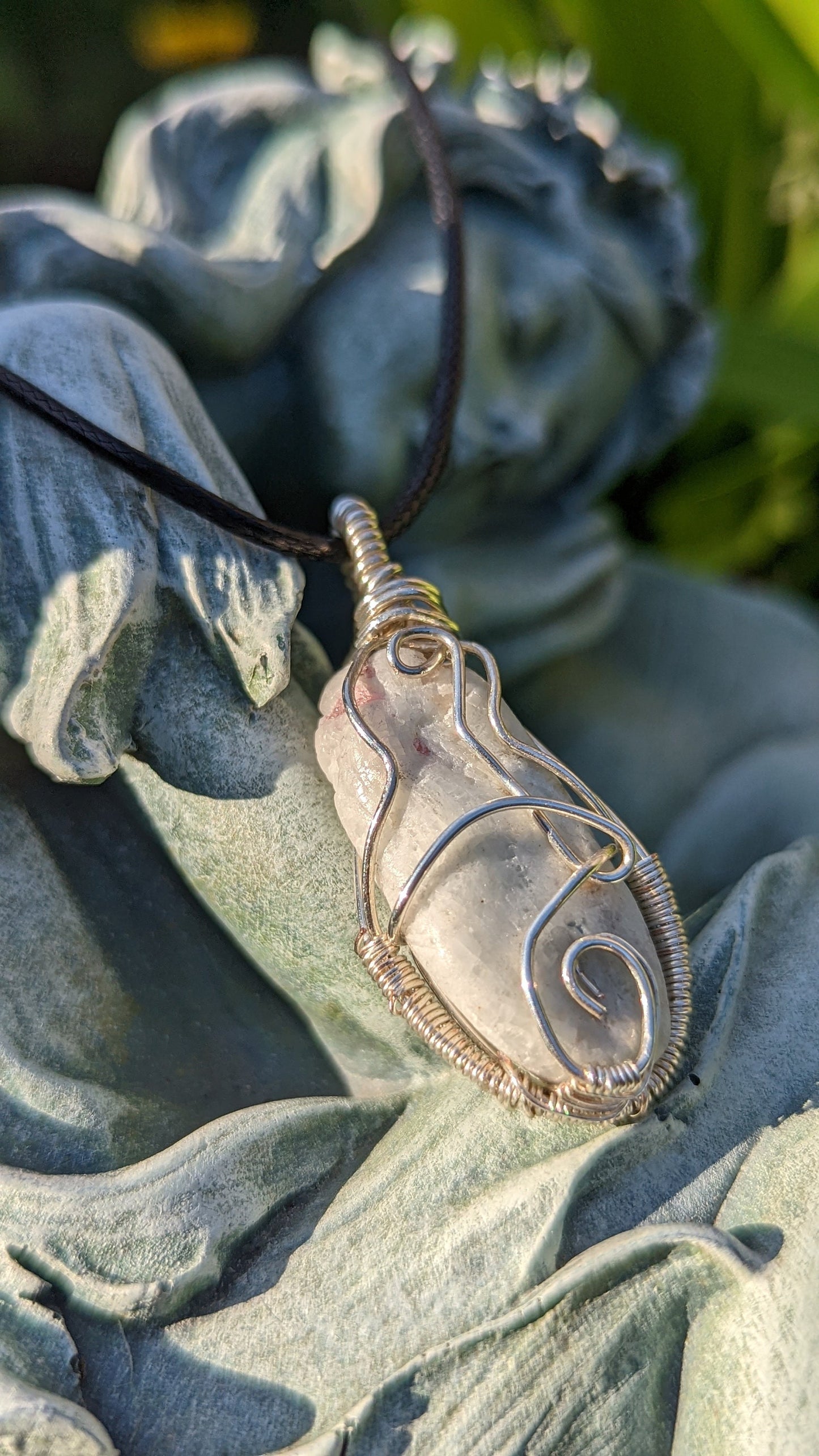 Pink Tourmaline Pendant | Silver Wire Wrapped Necklaces | Crystal Necklace | Healing Jewelry |