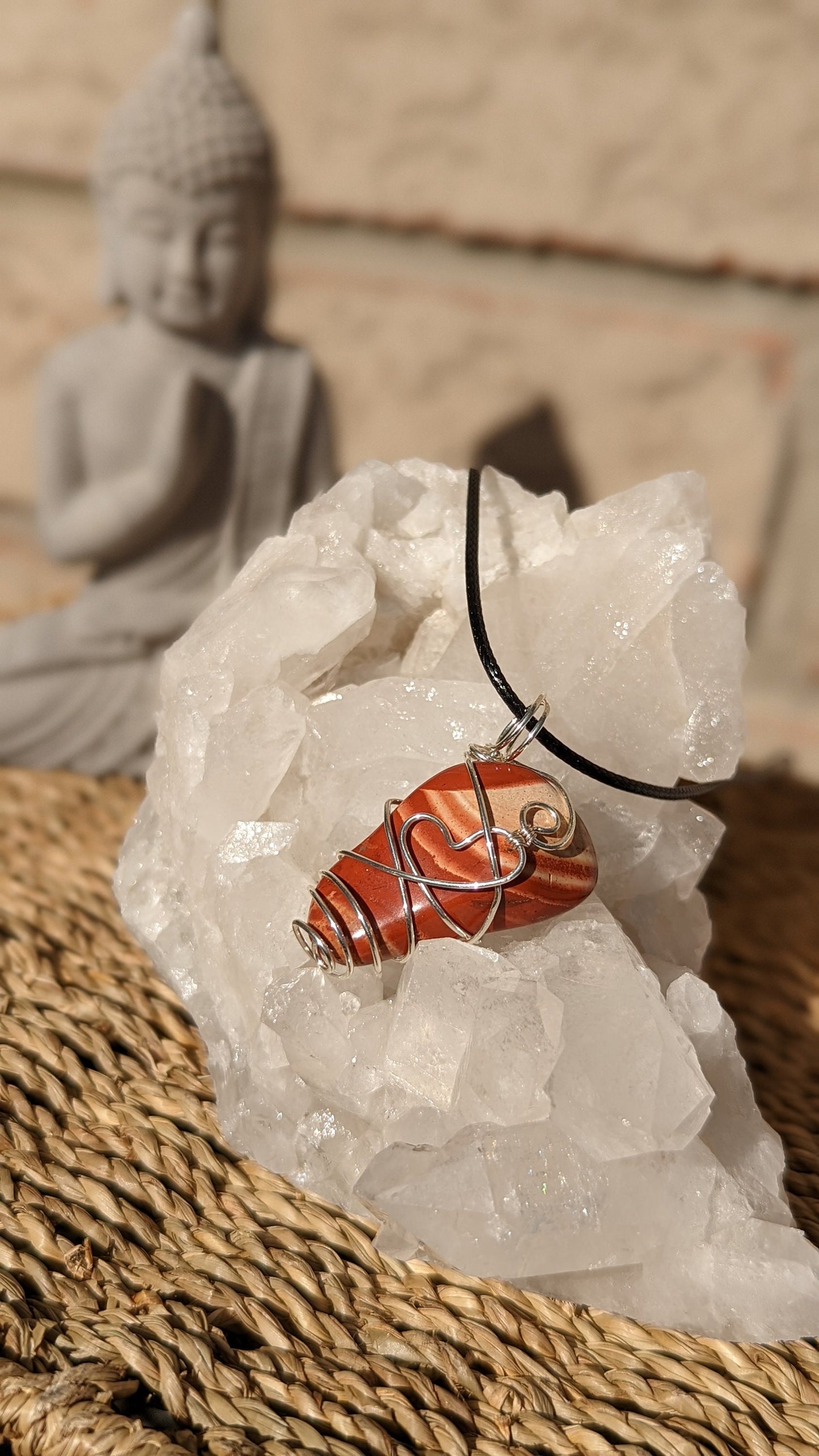 Red Jasper Pendant | Silver Wire Wrapped Necklaces | Crystal Necklace | Healing Jewelry |