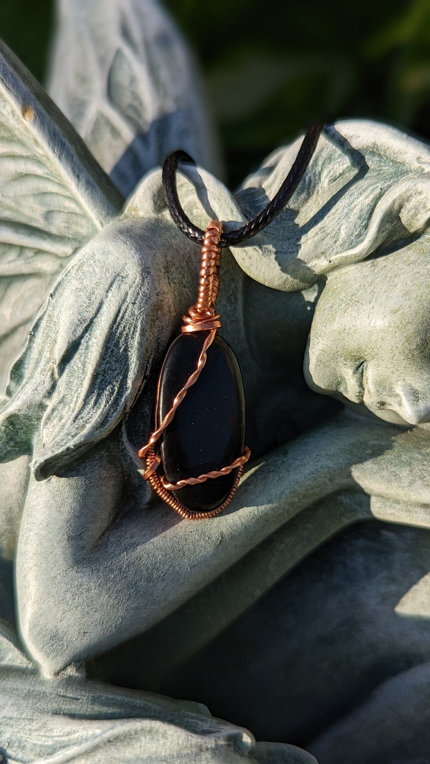 Shungite Pendant | Copper Wire Wrapped Necklaces | Crystal Necklace | Healing Jewelry |