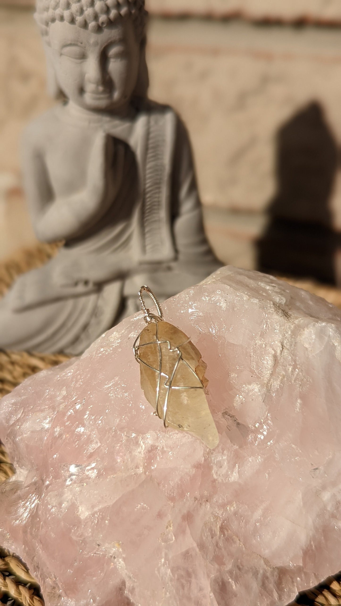 Citrine Pendant | Silver Wire Wrapped Necklaces | Crystal Necklace | Healing Jewelry |