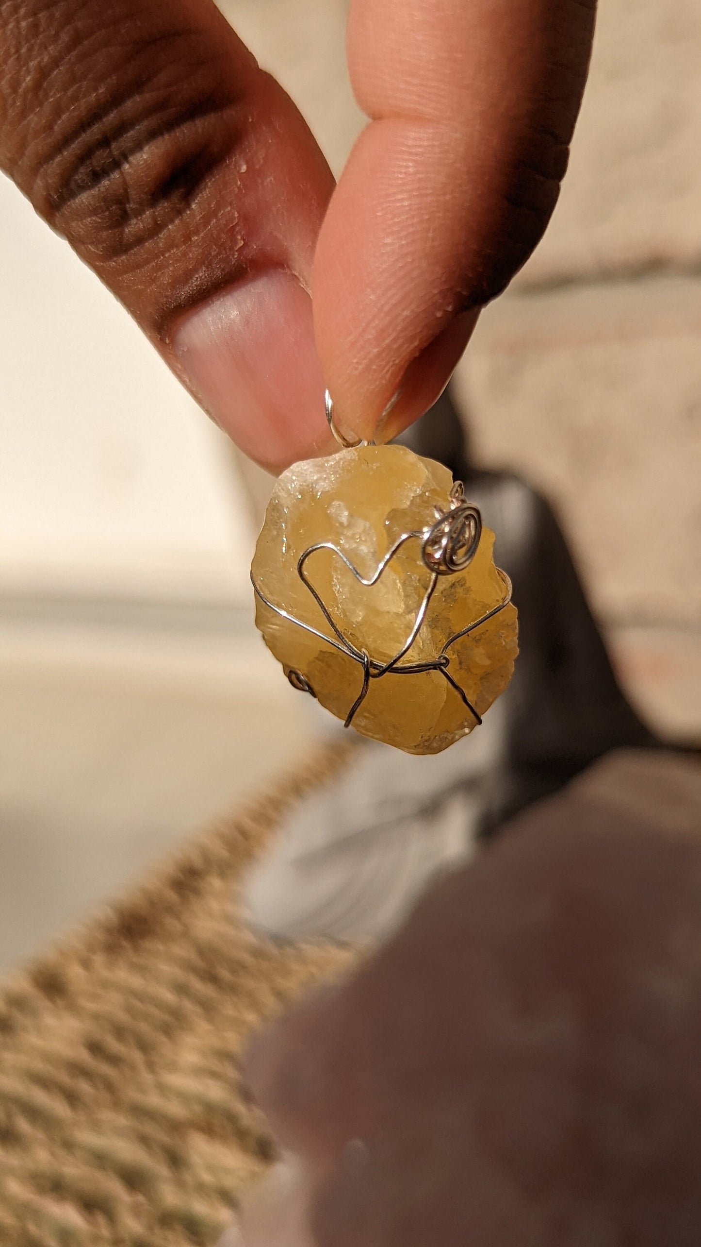 Citrine Pendant | Silver Wire Wrapped Necklaces | Crystal Necklace | Healing Jewelry |