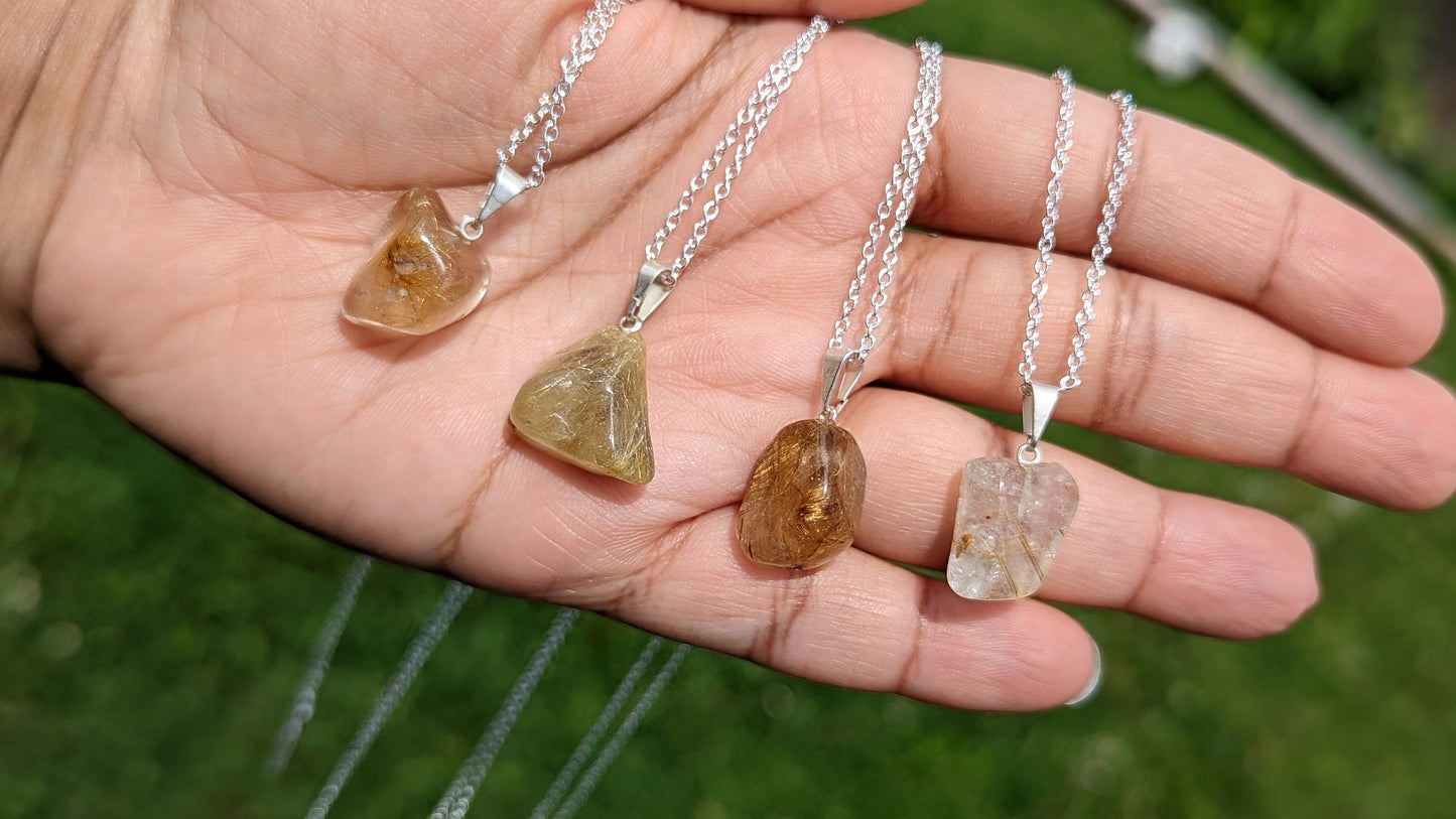 Rutilated Quartz Pendants | Healing Necklaces | Crystal Necklace | Healing Jewelry |