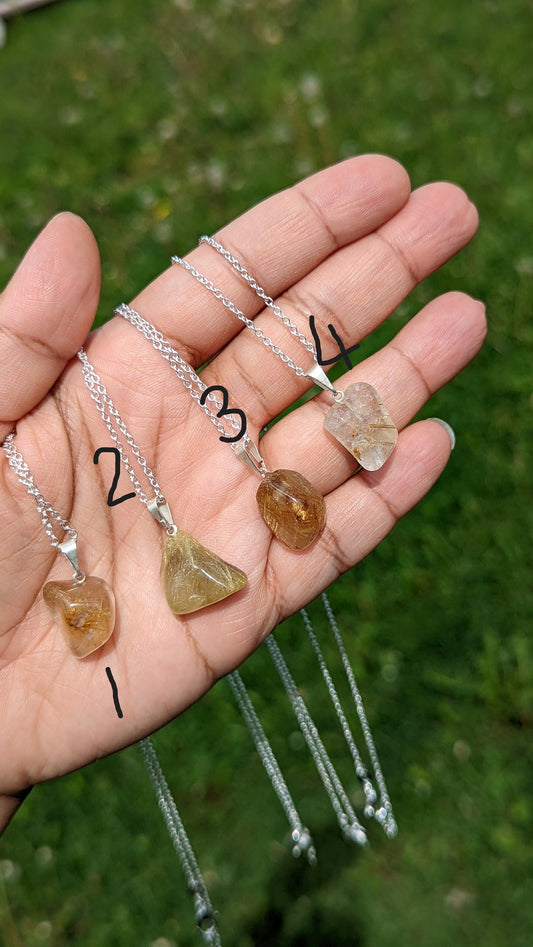 Rutilated Quartz Pendants | Healing Necklaces | Crystal Necklace | Healing Jewelry |