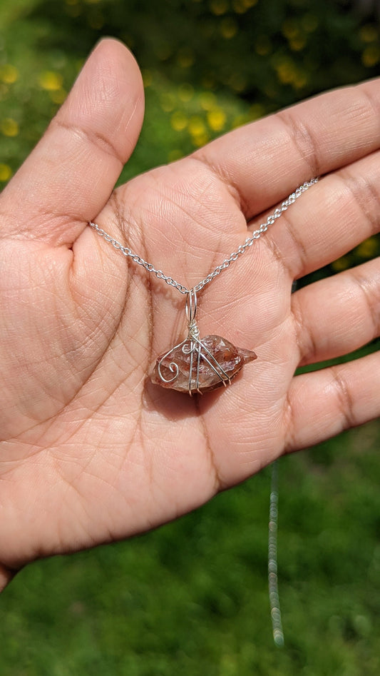 Citrine Pendant | Silver Wire Wrapped Necklaces | Crystal Necklace | Healing Jewelry |