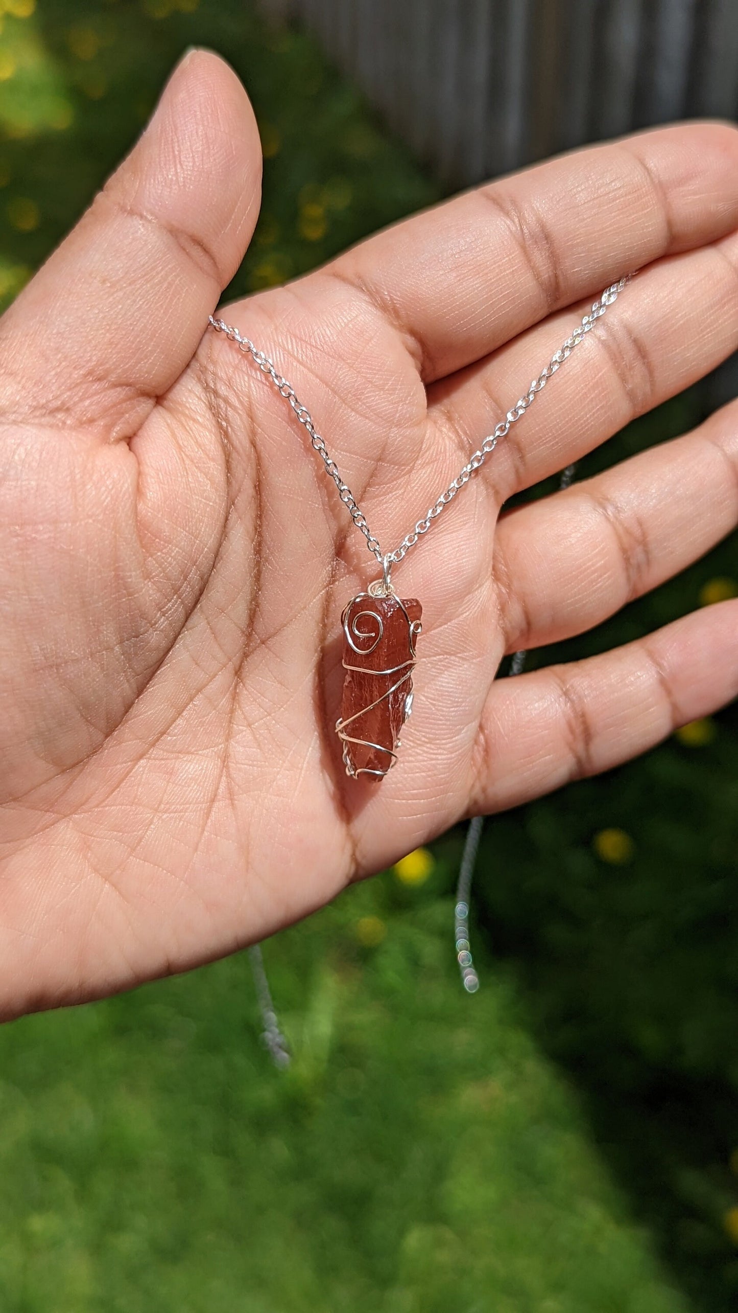 Citrine Pendant | Silver Wire Wrapped Necklaces | Crystal Necklace | Healing Jewelry |